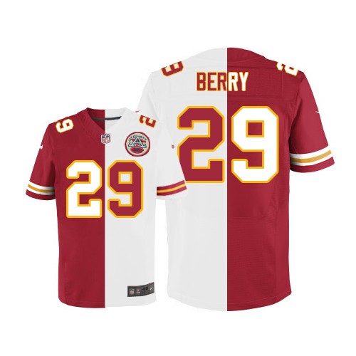 Men's Elite Eric Berry Nike Jersey Red/White - #29 Split Fashion NFL Kansas City Chiefs